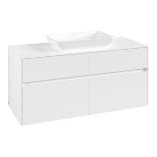 V&B Meuble sous lavabo Collaro 120x54,8x50cm, évier central, blanc mat