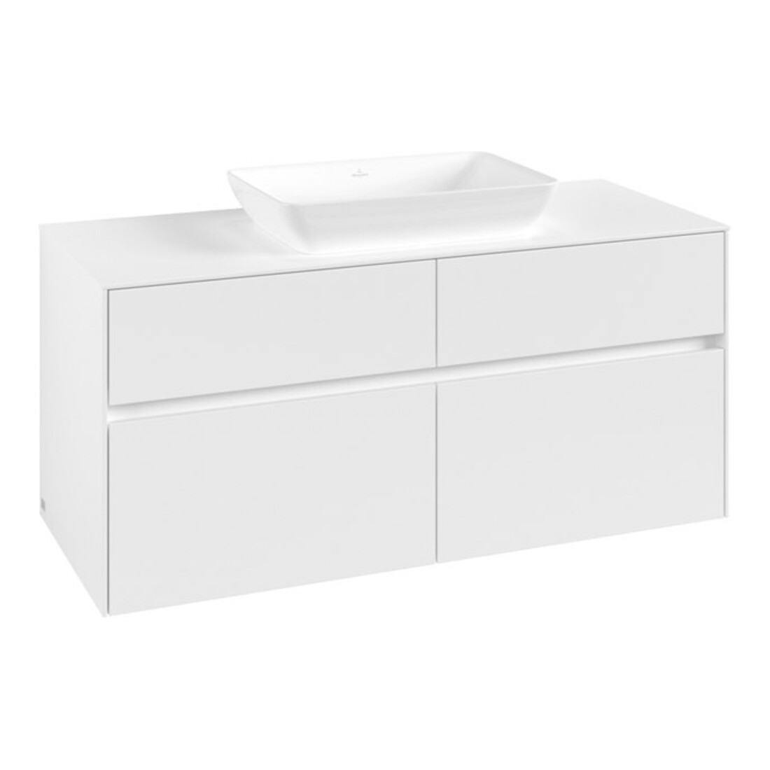 V&B Meuble sous lavabo Collaro 120x54,8x50cm, évier central, blanc mat