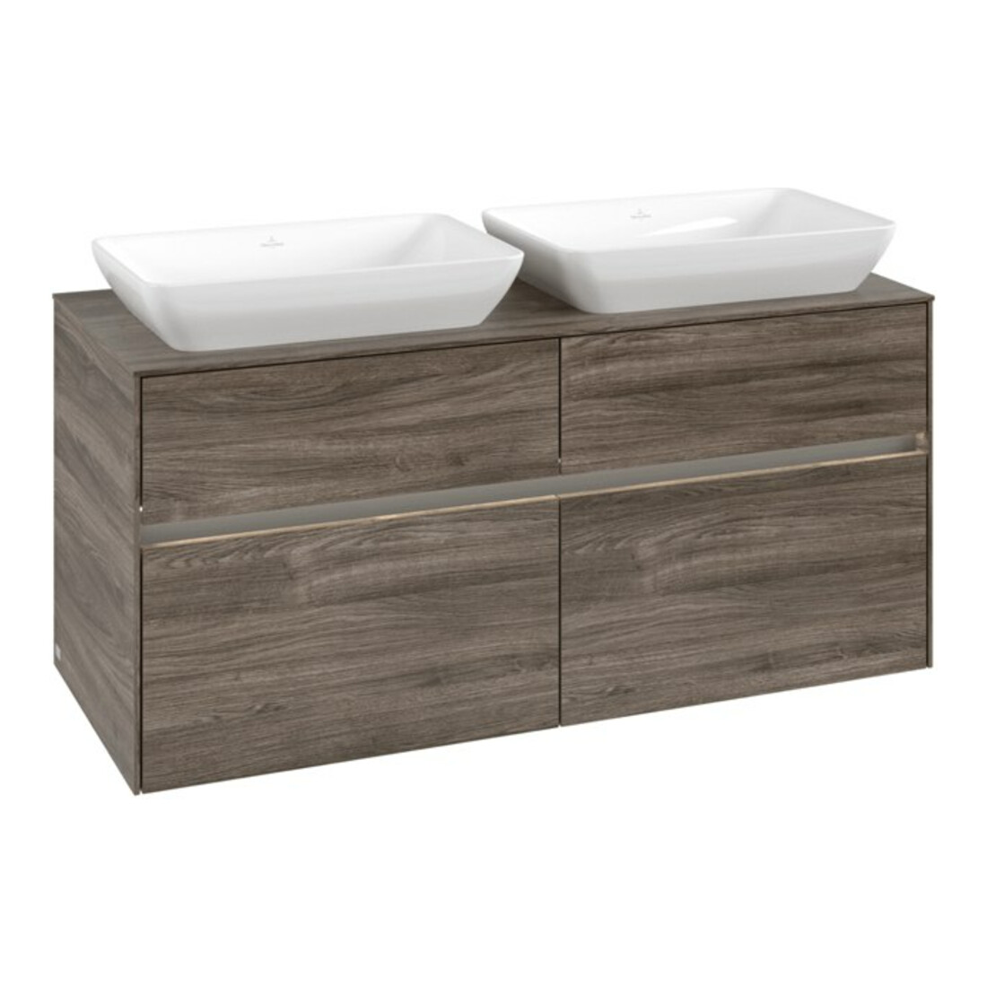 V&B Meuble sous-lavabo Collaro 120x54,8x50cm, f 2 tiroirs, LED 8,8W, st. Oa