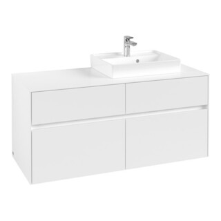 V&B Meuble sous lavabo Collaro 120x54,8x50cm, lavabo à droite, blanc mat