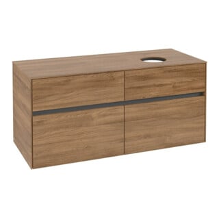 V&B Meuble sous lavabo Collaro 120x54,8x50cm, lavabo à droite, chêne Kansas