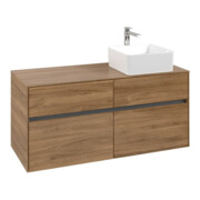 V&B Meuble sous lavabo Collaro 120x54,8x50cm, lavabo à droite, chêne Kansas-3
