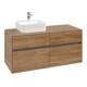 V&B Meuble sous lavabo Collaro 120x54,8x50cm, lavabo à gauche, chêne Kansas-1