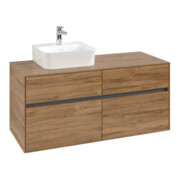 V&B Meuble sous lavabo Collaro 120x54,8x50cm, lavabo à gauche, chêne Kansas