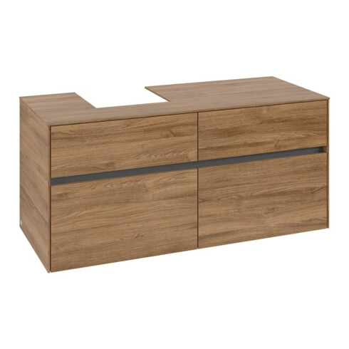 V&B Meuble sous lavabo Collaro 120x54,8x50cm, lavabo à gauche, chêne Kansas