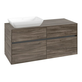 V&B Meuble sous lavabo Collaro 120x54,8x50cm, lavabo à gauche, chêne pierre