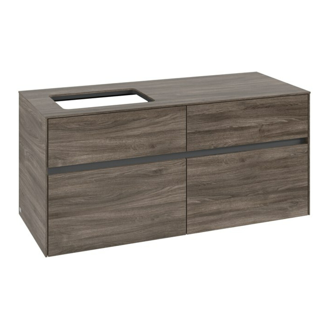 V&B Meuble sous lavabo Collaro 120x54,8x50cm, lavabo à gauche, chêne pierre
