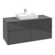 V&B Meuble sous-lavabo Collaro 120x54,8x50cm, lavabo central, gris brillant-1