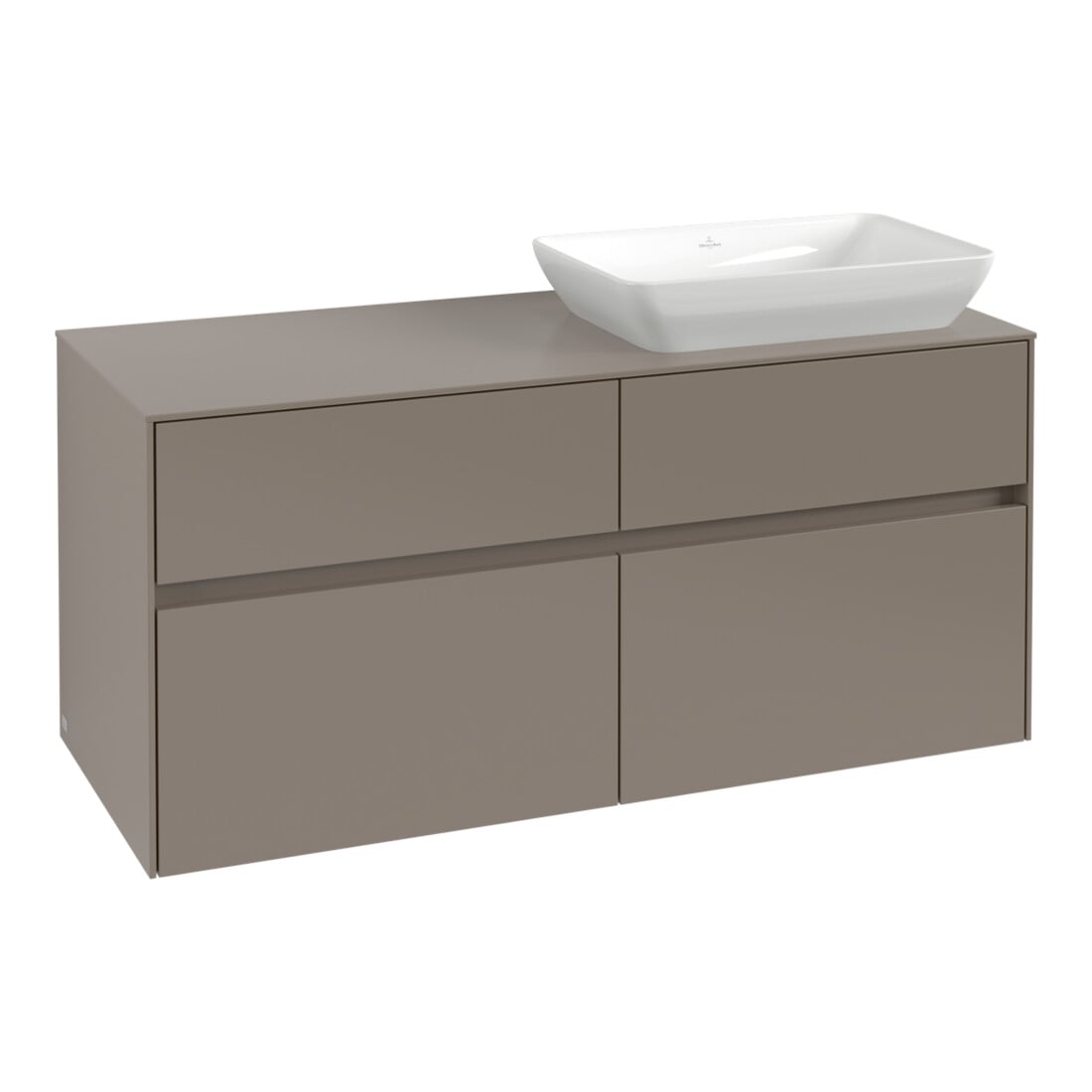V&B Meuble sous lavabo Collaro 120x54,8x50cm, lavabo droit, bleu marine