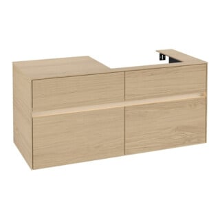 V&B Meuble sous-lavabo Collaro 120x54,8x50cm, lavabo droit, LED 8,8 W, Nord Oa