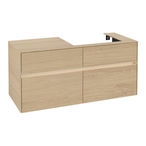 V&B Meuble sous-lavabo Collaro 120x54,8x50cm, lavabo droit, LED 8,8 W, Nord Oa