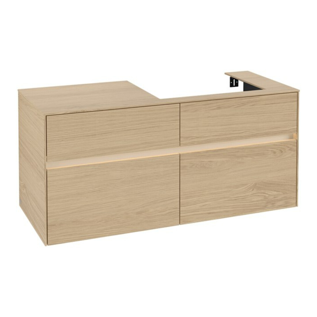 V&B Meuble sous-lavabo Collaro 120x54,8x50cm, lavabo droit, LED 8,8 W, Nord Oa