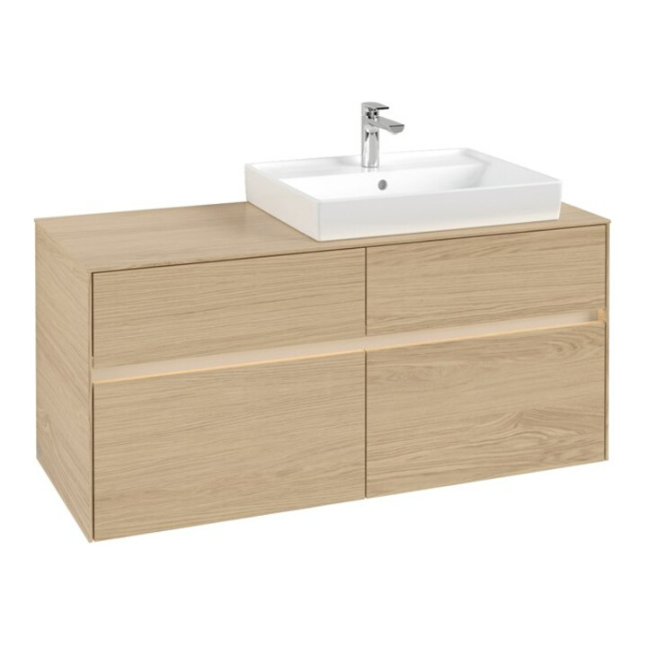 V&B Meuble sous-lavabo Collaro 120x54,8x50cm, lavabo droit, LED 8,8 W, Nord Oa