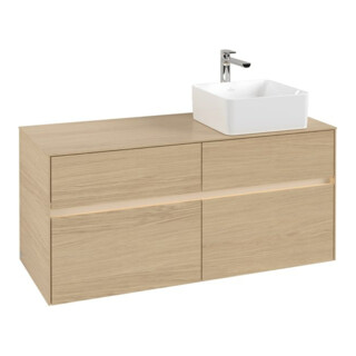 V&B Meuble sous lavabo Collaro 120x54,8x50cm, lavabo droit, LED 8,8 W, Nord Oa