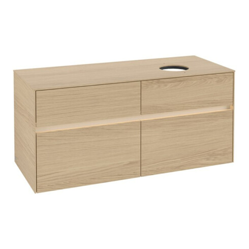 V&B Meuble sous lavabo Collaro 120x54,8x50cm, lavabo droit, LED 8,8 W, Nord Oa