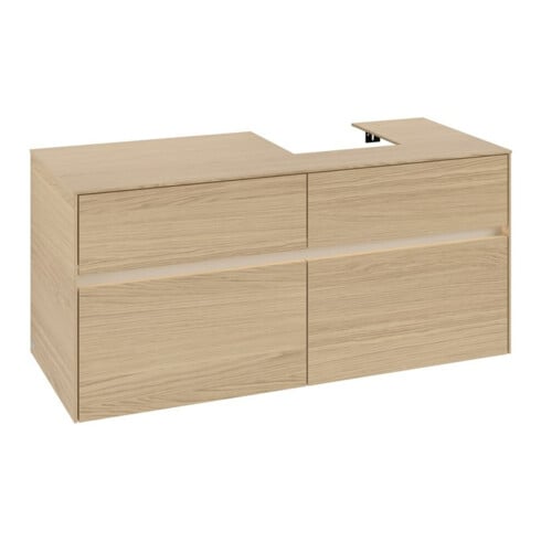 V&B Meuble sous-lavabo Collaro 120x54,8x50cm, lavabo droite, LED 8,8 W, Nord Oa