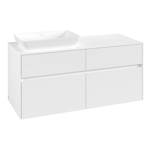 V&B Meuble sous-lavabo Collaro 120x54,8x50cm, lavabo gauche, blanc mat