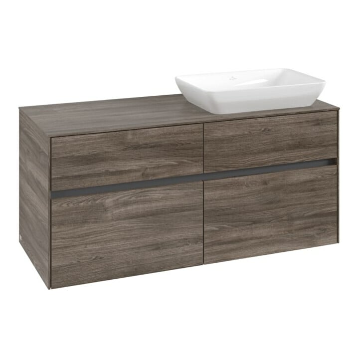 V&B Meuble sous-lavabo Collaro 120x54,8x50cm, lave-mains droit, chêne pierre