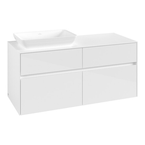 V&B Meuble sous lavabo Collaro 120x54,8x50cm, LV gauche, blanc brillant