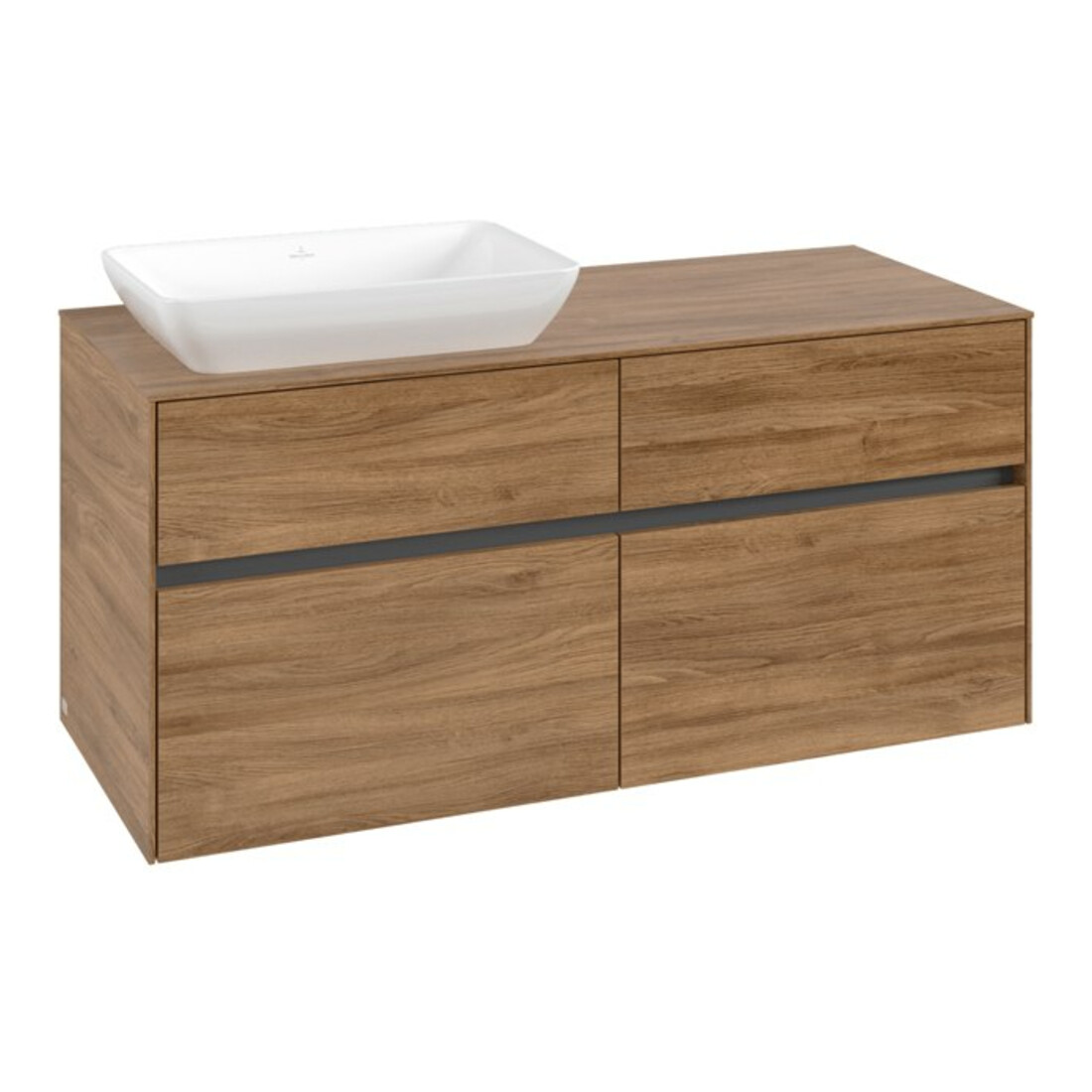 V&B Meuble sous lavabo Collaro 120x54,8x50cm, LV gauche, chêne Kansas