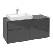 V&B Meuble sous-lavabo Collaro 120x54,8x50cm, LV gauche, gris brillant