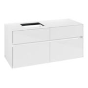 V&B Meuble sous lavabo Collaro 120x54,8x50cm, vasque à gauche, blanc brillant-3