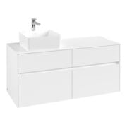 V&B Meuble sous lavabo Collaro 120x54,8x50cm, vasque à gauche, blanc mat