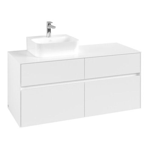 V&B Meuble sous-lavabo Collaro 120x54,8x50cm, vasque à gauche, blanc mat