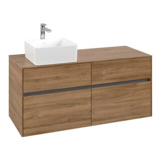 V&B Meuble sous lavabo Collaro 120x54,8x50cm, vasque à gauche, chêne Kansas