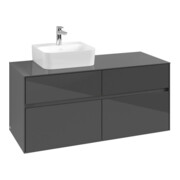 V&B Meuble sous lavabo Collaro 120x54,8x50cm, vasque à gauche, gris brillant