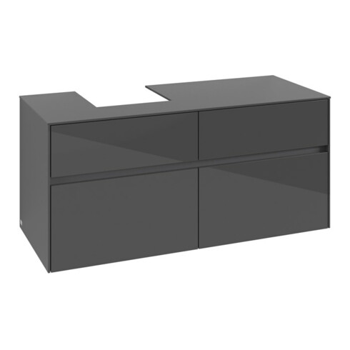 V&B Meuble sous lavabo Collaro 120x54,8x50cm, vasque à gauche, gris brillant