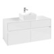V&B Meuble sous-lavabo Collaro 120x54,8x50cm, vasque centrale, blanc brillant-1