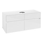 V&B Meuble sous-lavabo Collaro 120x54,8x50cm, vasque centrale, blanc brillant-3