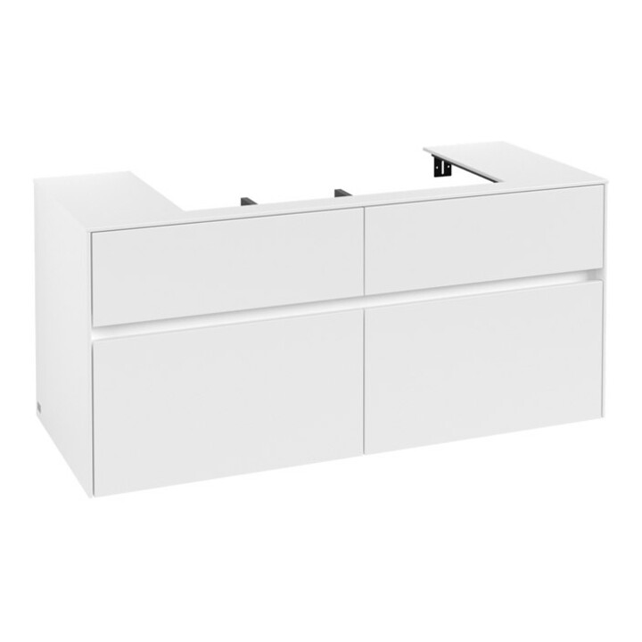 V&B Meuble sous lavabo Collaro 120x54,8x50cm, vasque centrale, blanc mat