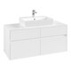 V&B Meuble sous lavabo Collaro 120x54,8x50cm, vasque centrale, blanc mat-1