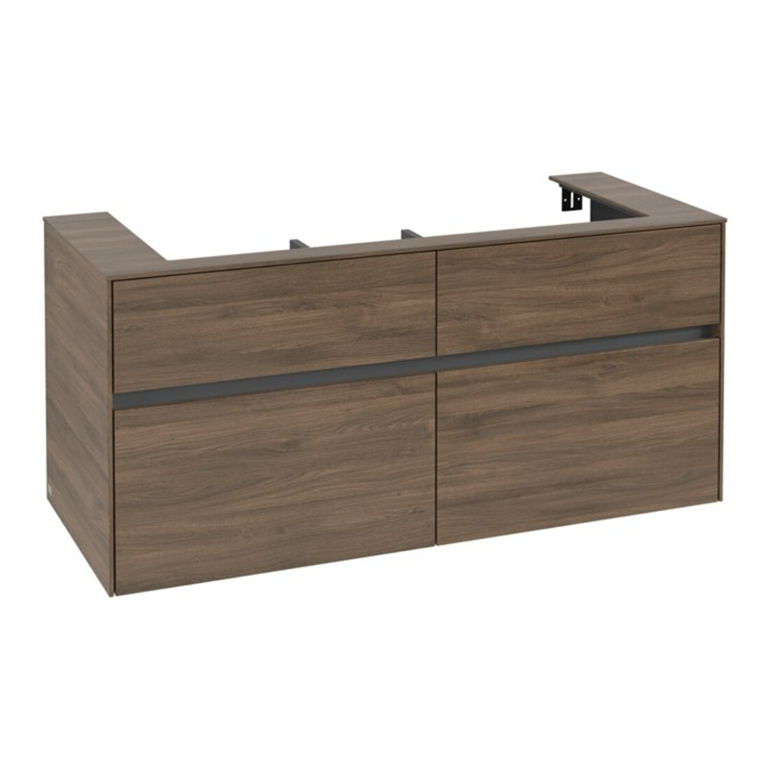 V&B Meuble sous lavabo Collaro 120x54,8x50cm, vasque centrale, chêne Arizona