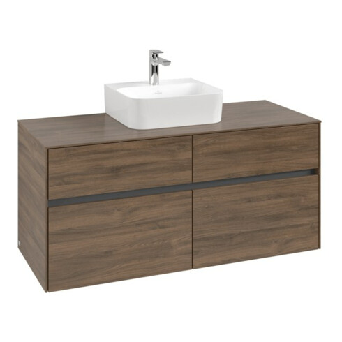 V&B Meuble sous lavabo Collaro 120x54,8x50cm, vasque centrale, chêne Arizona