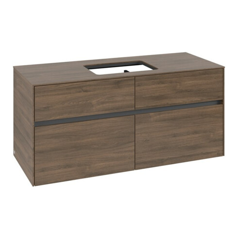 V&B Meuble sous lavabo Collaro 120x54,8x50cm, vasque centrale, chêne Arizona