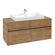 V&B Meuble sous lavabo Collaro 120x54,8x50cm, vasque centrale, chêne Kansas-3