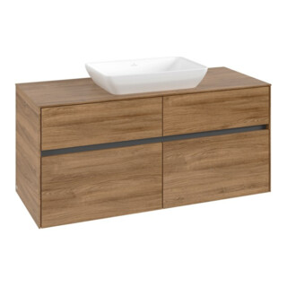 V&B Meuble sous lavabo Collaro 120x54,8x50cm, vasque centrale, chêne Kansas
