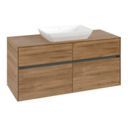 V&B Meuble sous lavabo Collaro 120x54,8x50cm, vasque centrale, chêne Kansas
