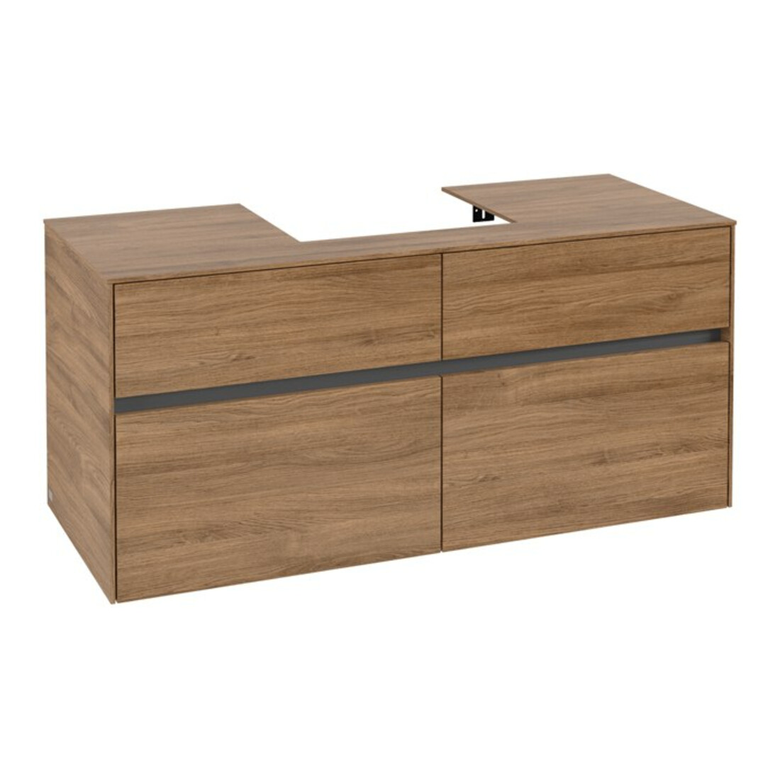 V&B Meuble sous lavabo Collaro 120x54,8x50cm, vasque centrale, chêne Kansas