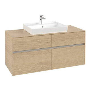 V&B Meuble sous lavabo Collaro 120x54,8x50cm, vasque centrale, chêne nordique