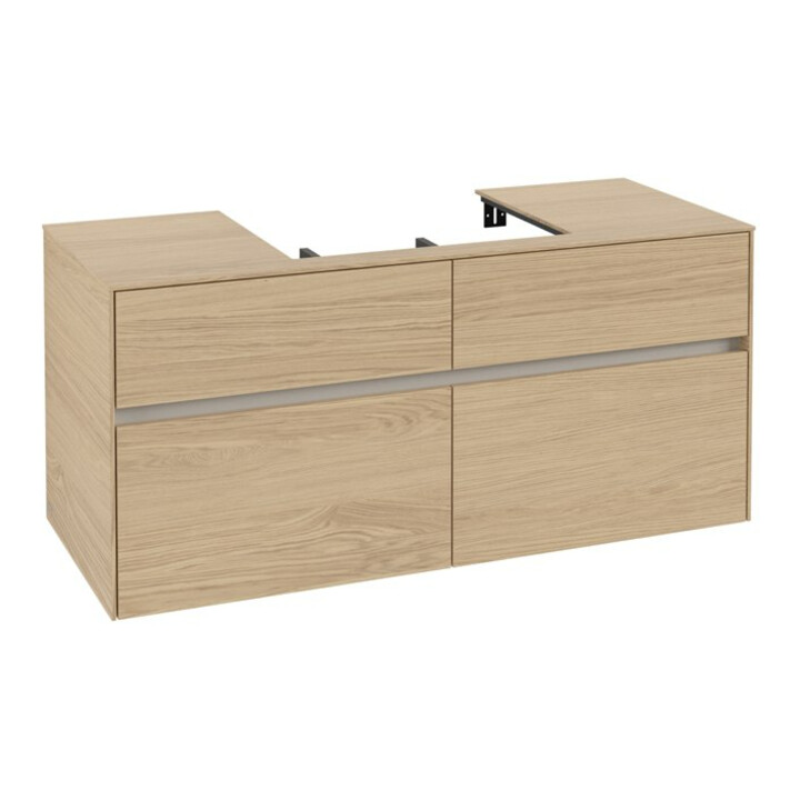 V&B Meuble sous lavabo Collaro 120x54,8x50cm, vasque centrale, chêne nordique