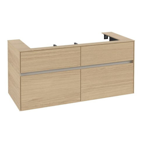 V&B Meuble sous lavabo Collaro 120x54,8x50cm, vasque centrale, chêne nordique