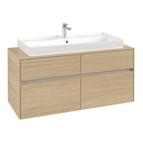 V&B Meuble sous lavabo Collaro 120x54,8x50cm, vasque centrale, chêne nordique