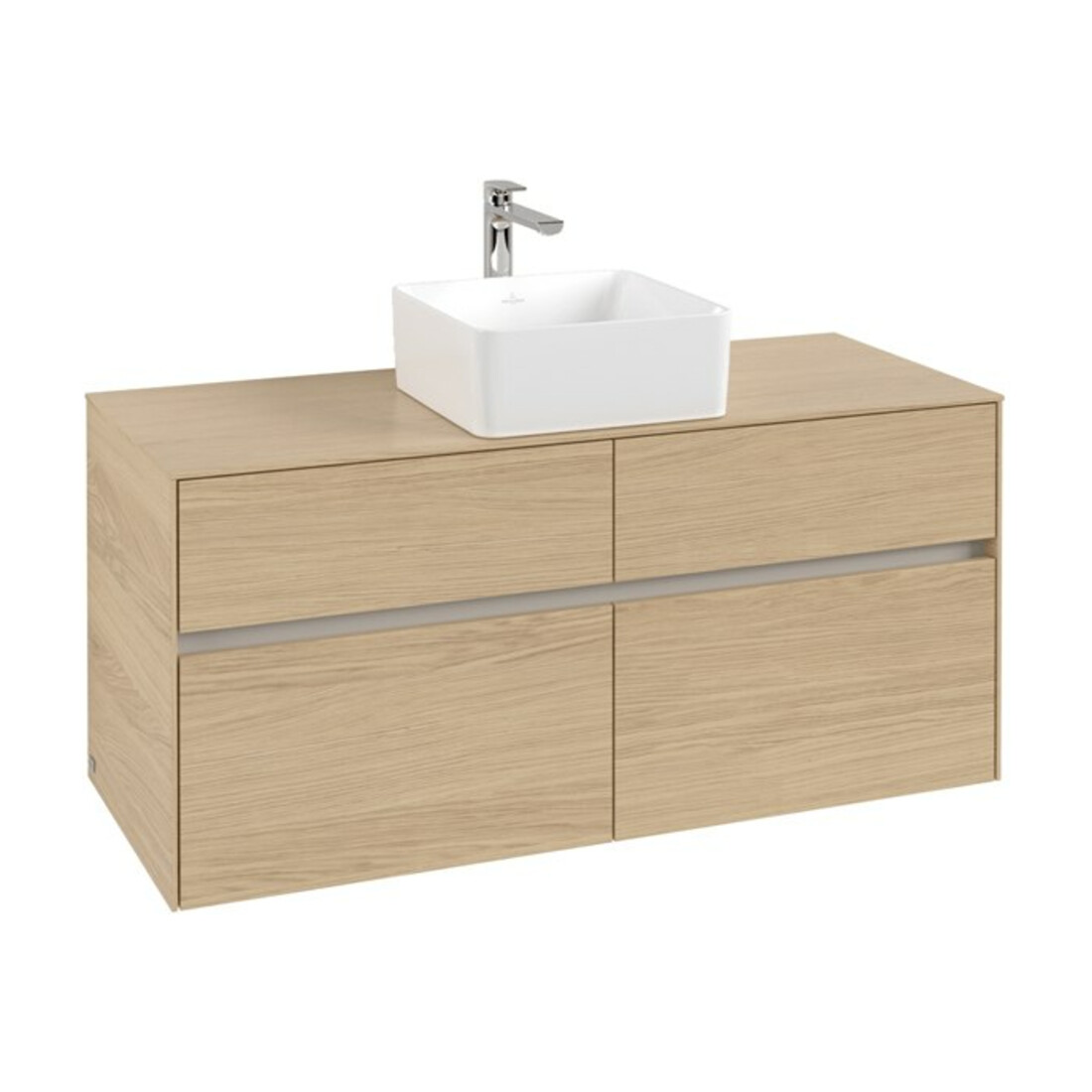 V&B Meuble sous lavabo Collaro 120x54,8x50cm, vasque centrale, chêne nordique