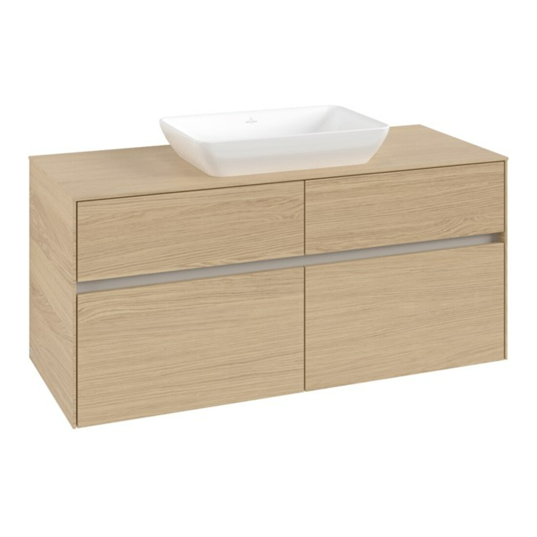 V&B Meuble sous lavabo Collaro 120x54,8x50cm, vasque centrale, chêne nordique