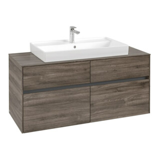 V&B Meuble sous lavabo Collaro 120x54,8x50cm, vasque centrale, chêne pierre