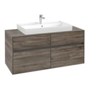 V&B Meuble sous lavabo Collaro 120x54,8x50cm, vasque centrale, chêne pierre